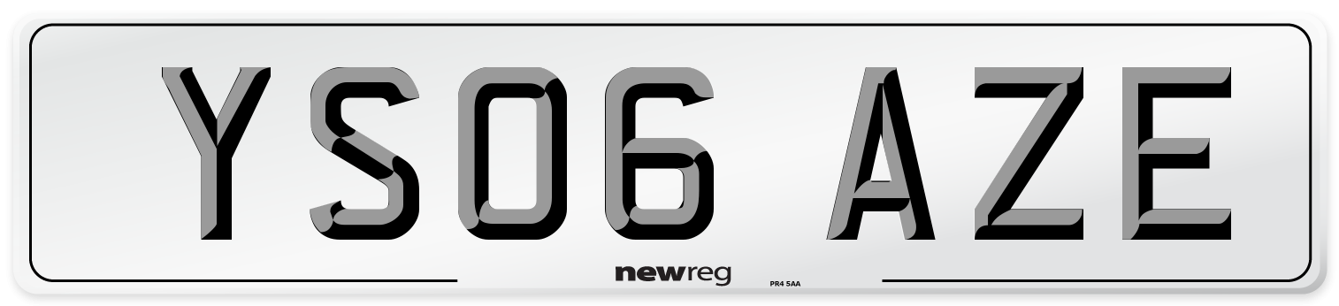 YS06 AZE Number Plate from New Reg